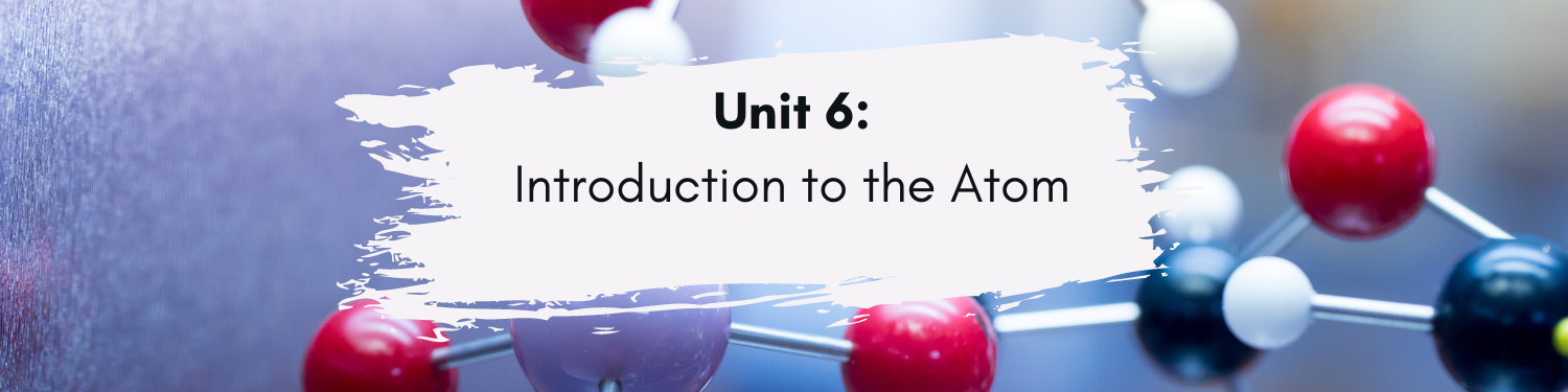 Unit 6: Introduction to the Atom Banner